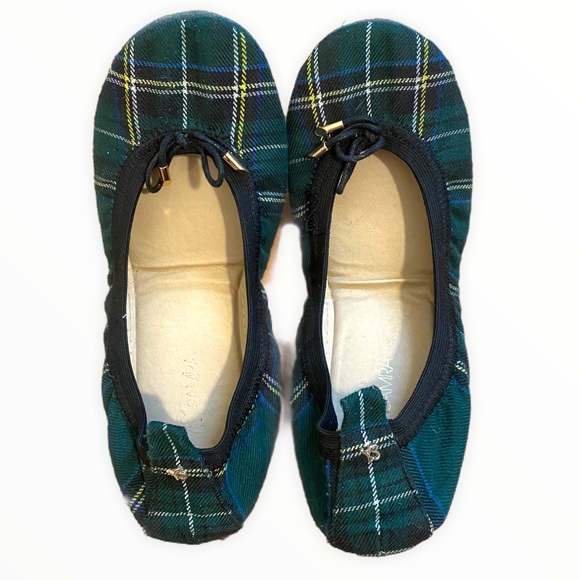 Yosi Samra Green Plaid Flats Size 8